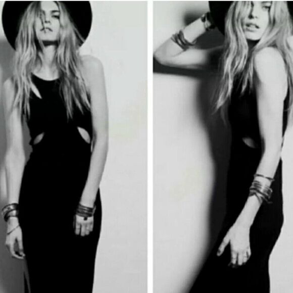 NWT Blessed Are Meek S Sexy Holey Smoke BodyCon Dress Black Cut Out Boho Indie - Picture 1 of 13